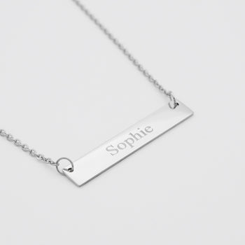 Engraved Custom Bar Necklace