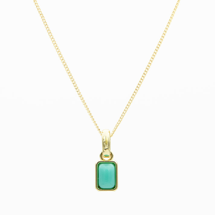 December emerald cut birthstone necklace in 18k gold from prya