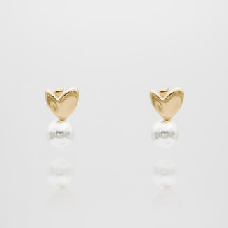 Demi Heart & Pearl Earrings