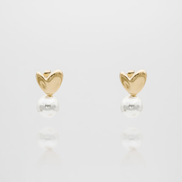 Demi Heart & Pearl Earrings
