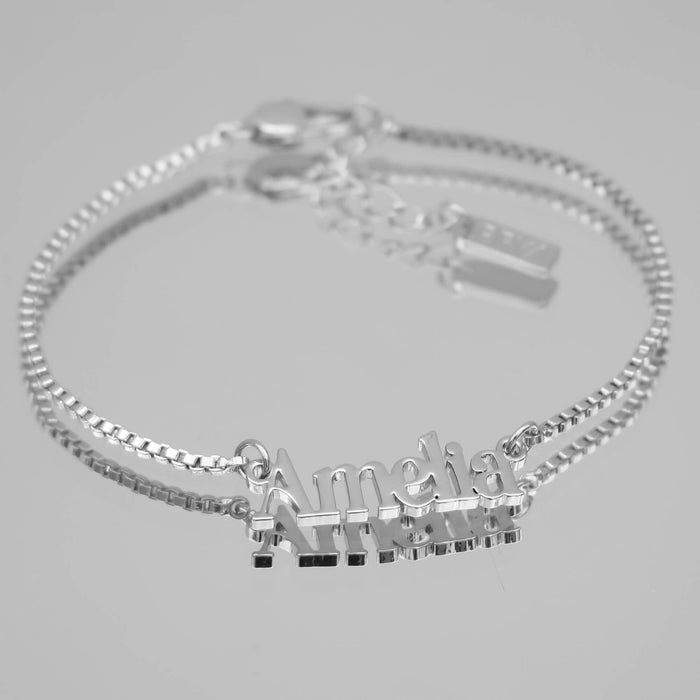 dubai custom name bracelet in silver from prya