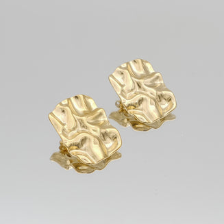 Elena Earrings meticulously crafted in 18k plated gold with a subtle texture that catches the light beautifully from prya