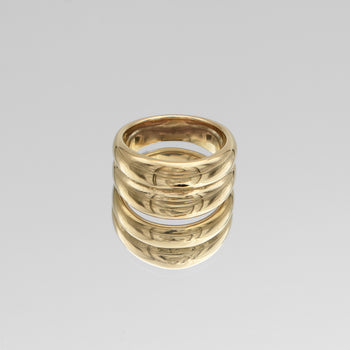 Eliana Double Band Dome Ring in 18k Gold plated stainless steel from prya