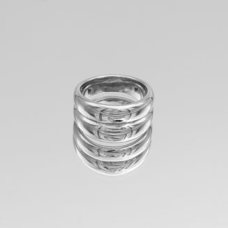 Eliana Double Band Dome Ring in Silver plated stainless steel from prya