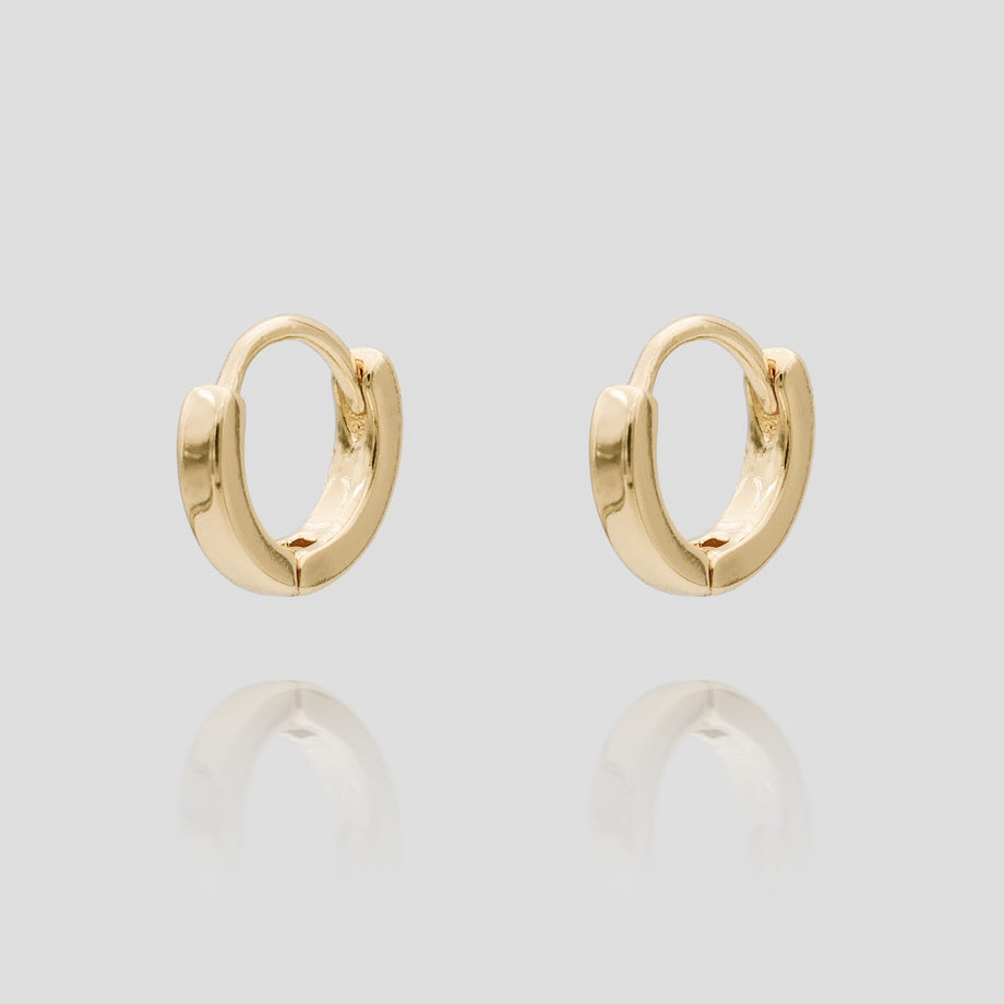 elle gold filled huggie earrings from prya