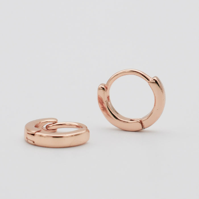 elle rose gold filled huggie earrings from prya