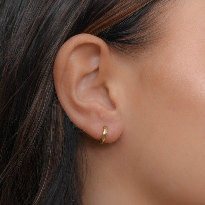 elle gold filled huggie earrings from prya