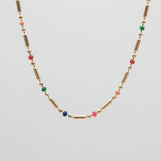 Elsie confetti inspired Necklace, is a stunning Gold plated necklace adorned with vibrant colourful beads from Prya