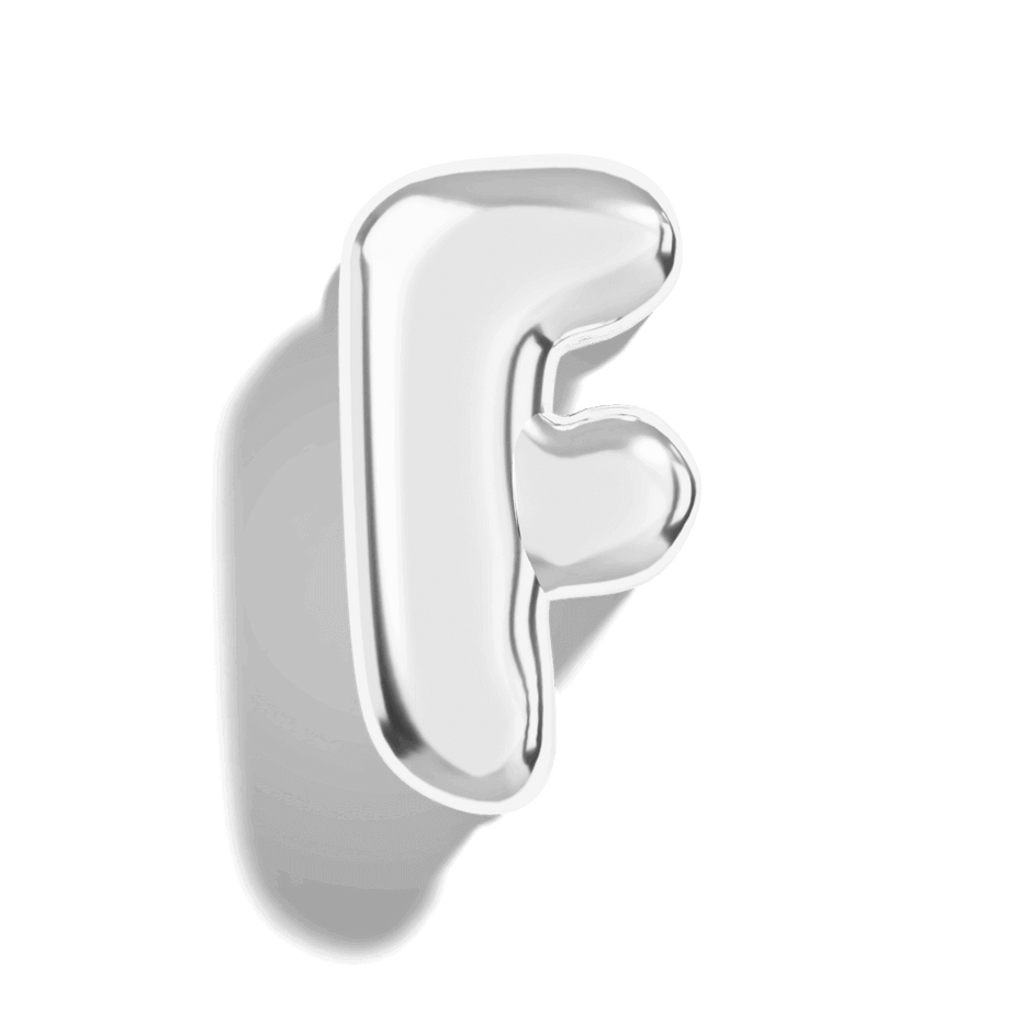 Breloques en forme de lettres à bulles argentées
