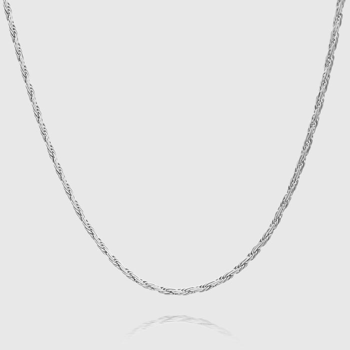 Flat Rope Link Chain | Silver