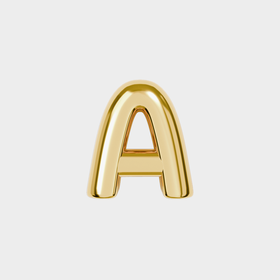 Goldene Buchstabenanhänger in Blasenform