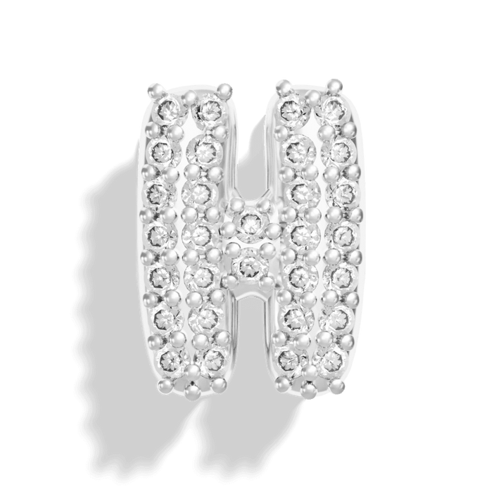 Silver Pave Bubble Letter Charms