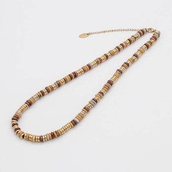 Harmony Necklace, crafted in 18k Gold plated stainless steel and adorned with natural stones from Prya