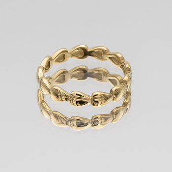 Harper Gold plated dainty Ring featuring a charming row of hearts, perfect for ring stacking 