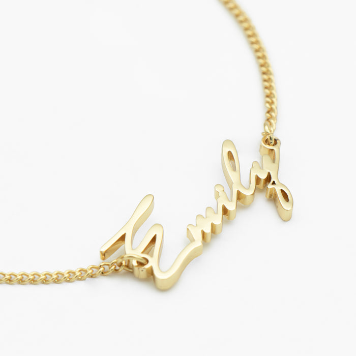 Havana custom name bracelet in 18k gold plated stainless steel from prya