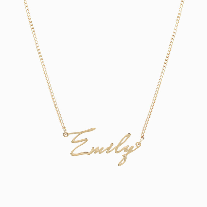 Havana personalised name necklace in 18k gold plated stainless steel from prya
