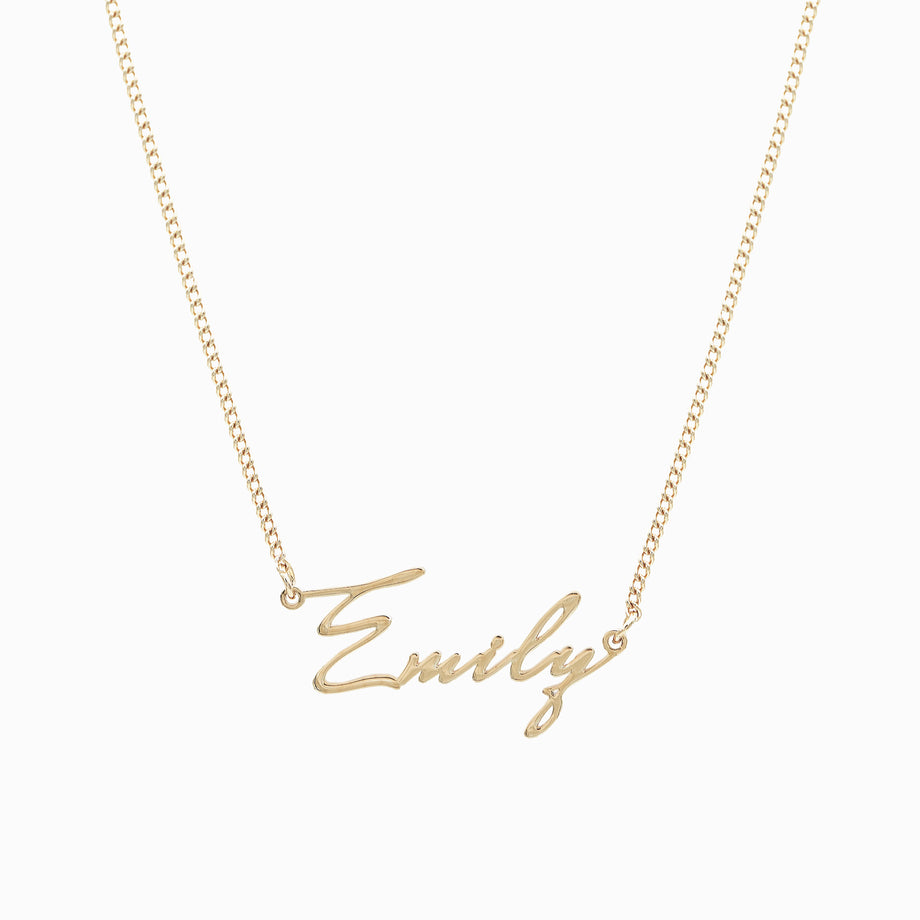 Havana personalised name necklace in 18k gold plated stainless steel from prya