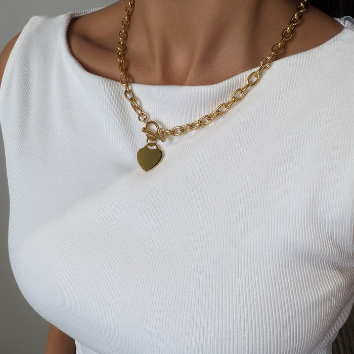 Hayley Herz-T-Bar-Halskette