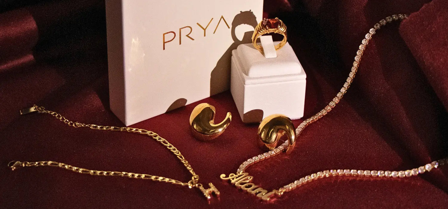 A mix of Prya jewellery of ring, earring, and necklaces, perfect christmas gifts