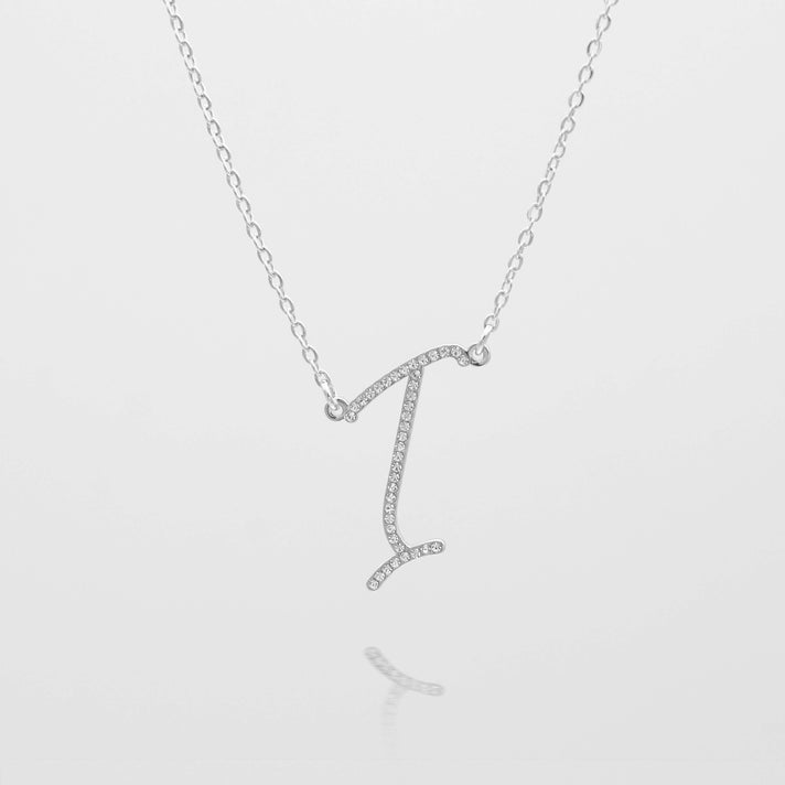 sydney initial necklace with letter 'i' in silver from prya