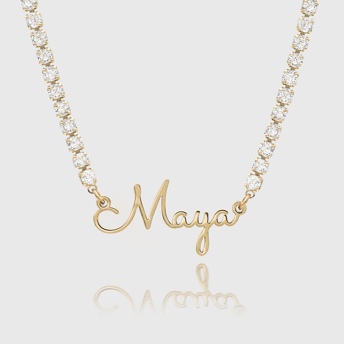  icy london name necklace in gold plated from prya