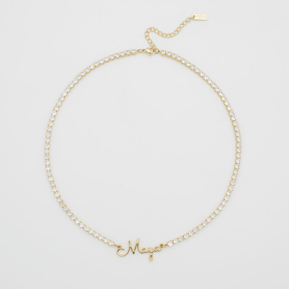 icy london name necklace in gold plated from prya