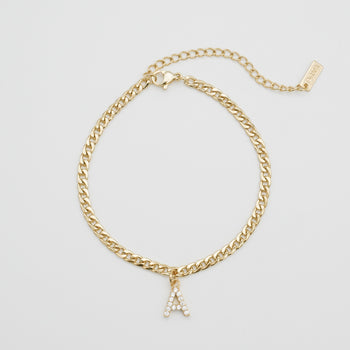 ICY Initial Anklet | Cuban