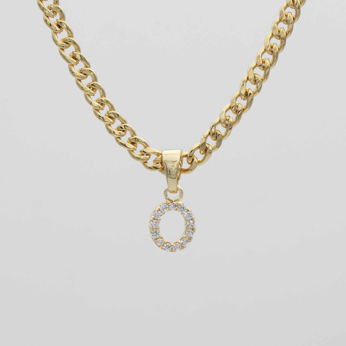 ICY Initial Necklace Cuban, available in Gold or Silver Plated, A-Z initials from Prya