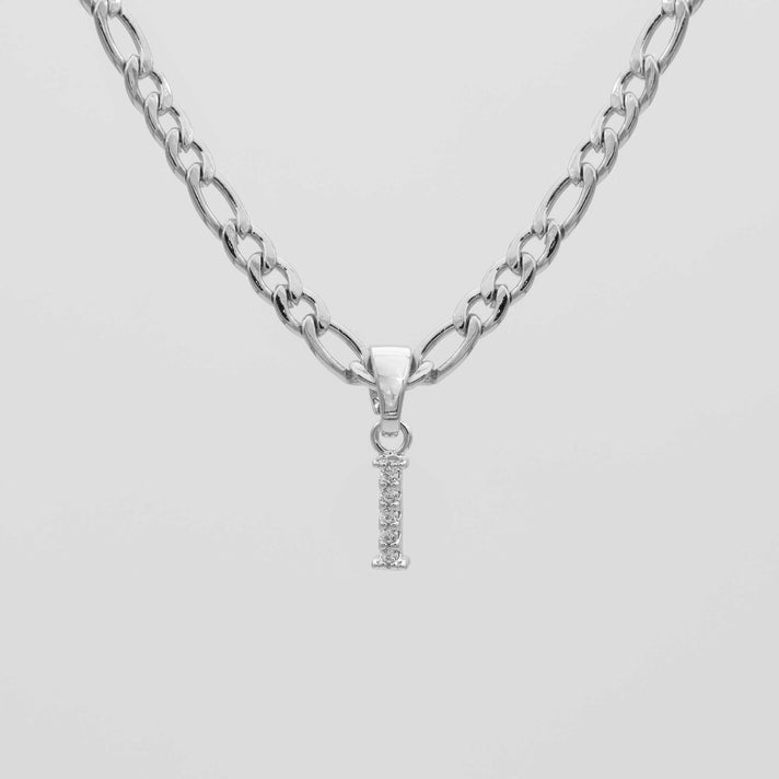ICY Initial Necklace Figaro, available in Gold or Silver Plated, A-Z initials from Prya