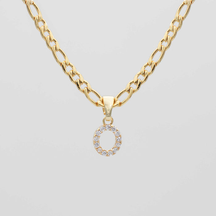 ICY Initial Necklace Figaro, available in Gold or Silver Plated, A-Z initials from Prya