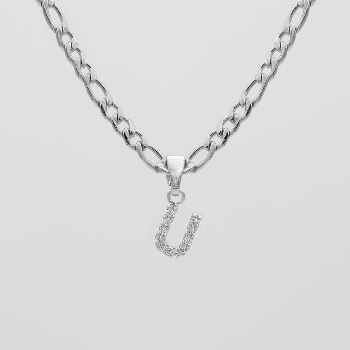 ICY Initial Necklace Figaro, available in Gold or Silver Plated, A-Z initials from Prya