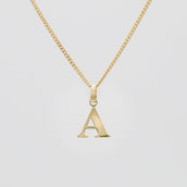 Roman Capital Initial Letter A Necklace in Gold | PRYA 