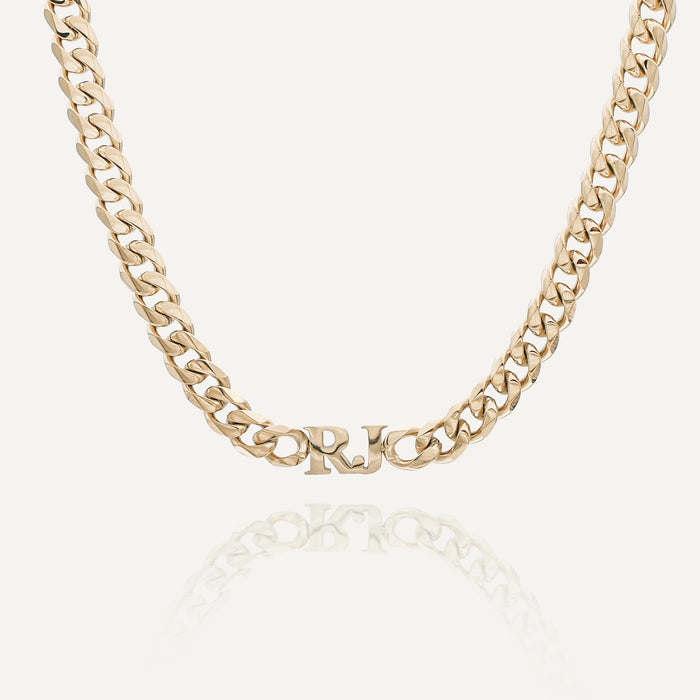Initial choker necklace in gold
