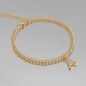 ICY Initial Anklet | Cuban