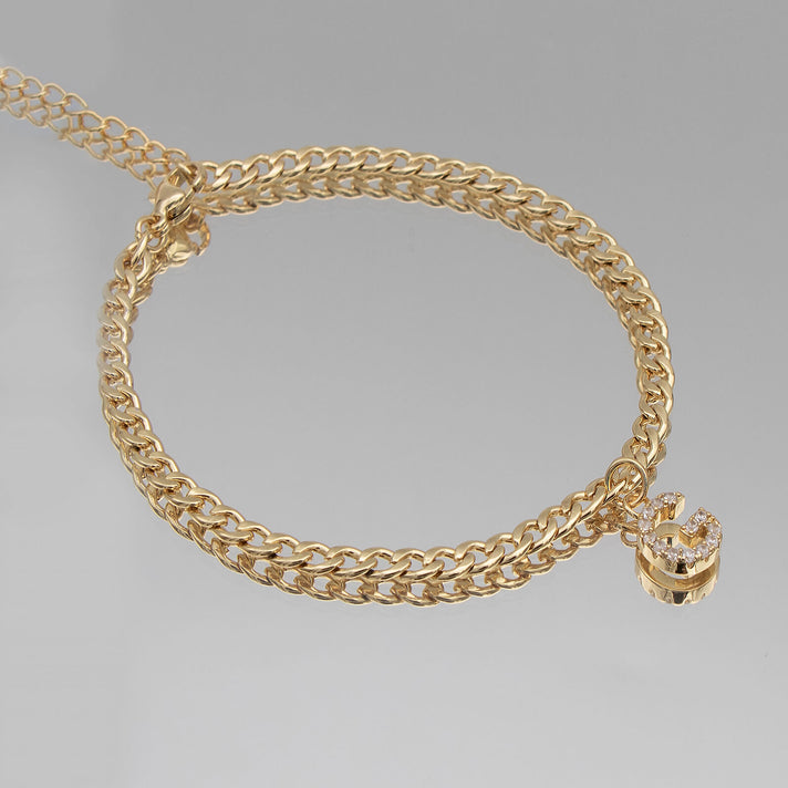 ICY Initial Anklet | Cuban