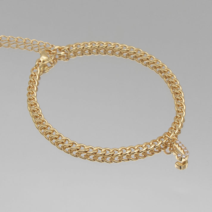 ICY Initial Anklet | Cuban