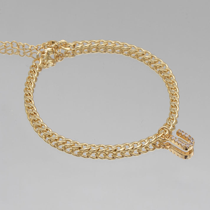 ICY Initial Anklet | Cuban