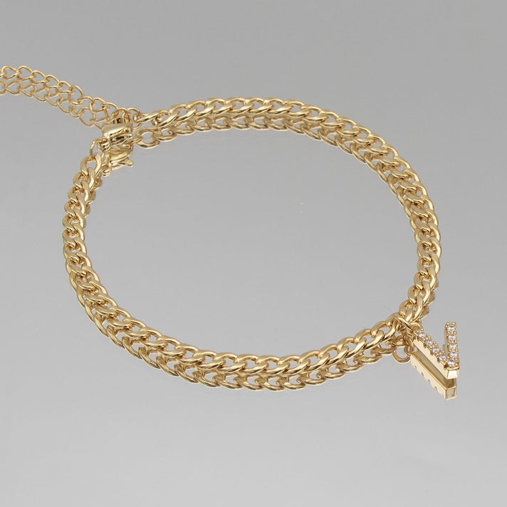 ICY Initial Anklet | Cuban