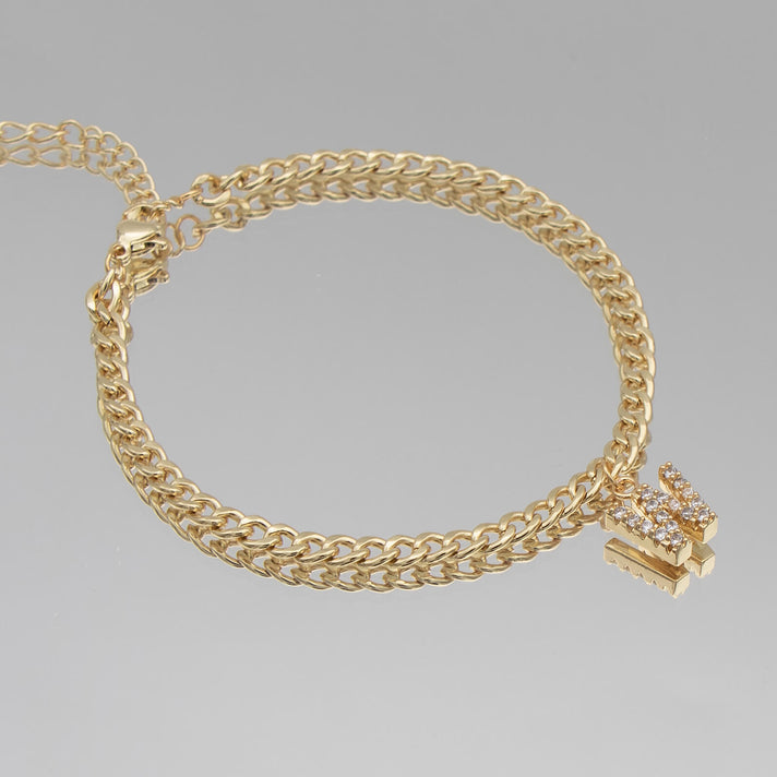 ICY Initial Anklet | Cuban