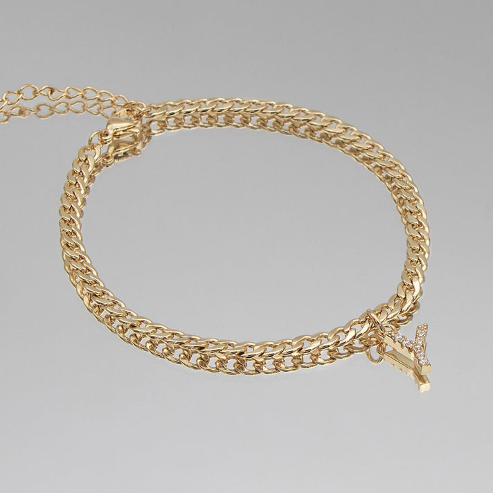 ICY Initial Anklet | Cuban