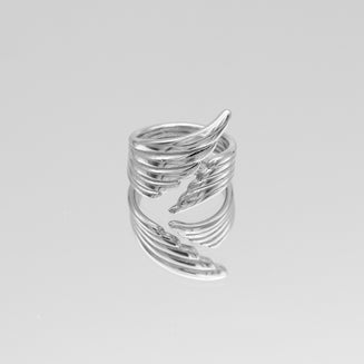 Irina Wing Wrap Ring crafted in Silver plated stainless steel from prya