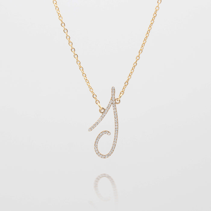 sydney initial necklace with letter 'j' in gold from prya