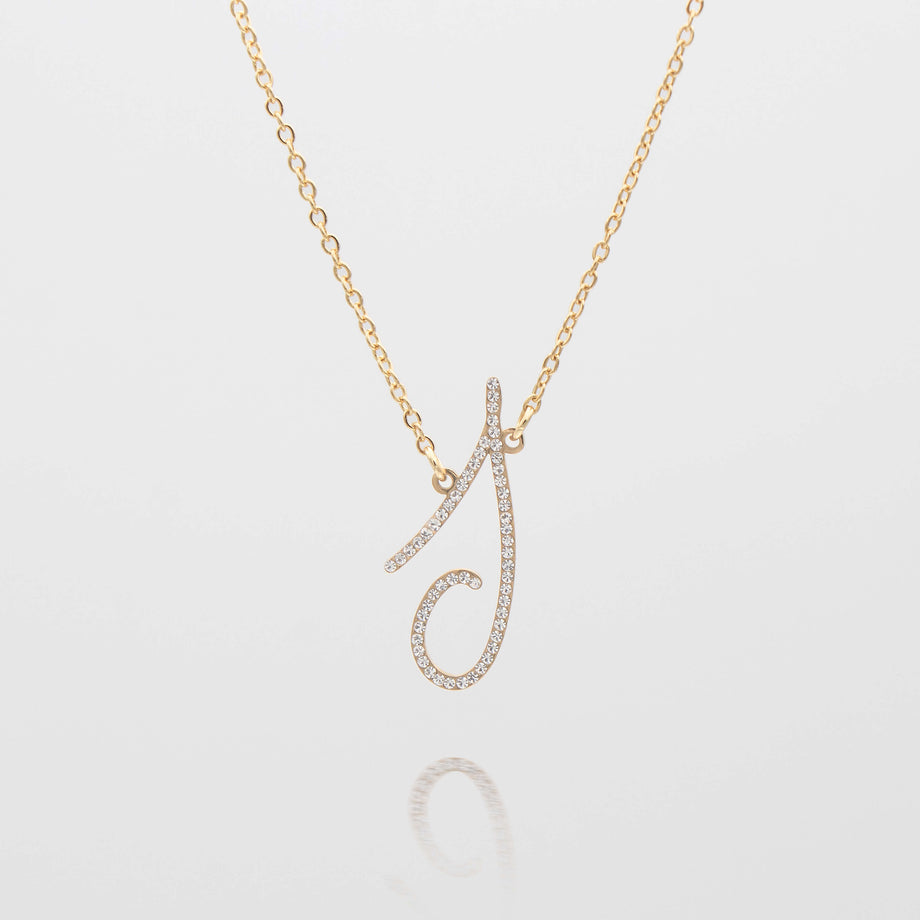 sydney initial necklace with letter 'j' in gold from prya