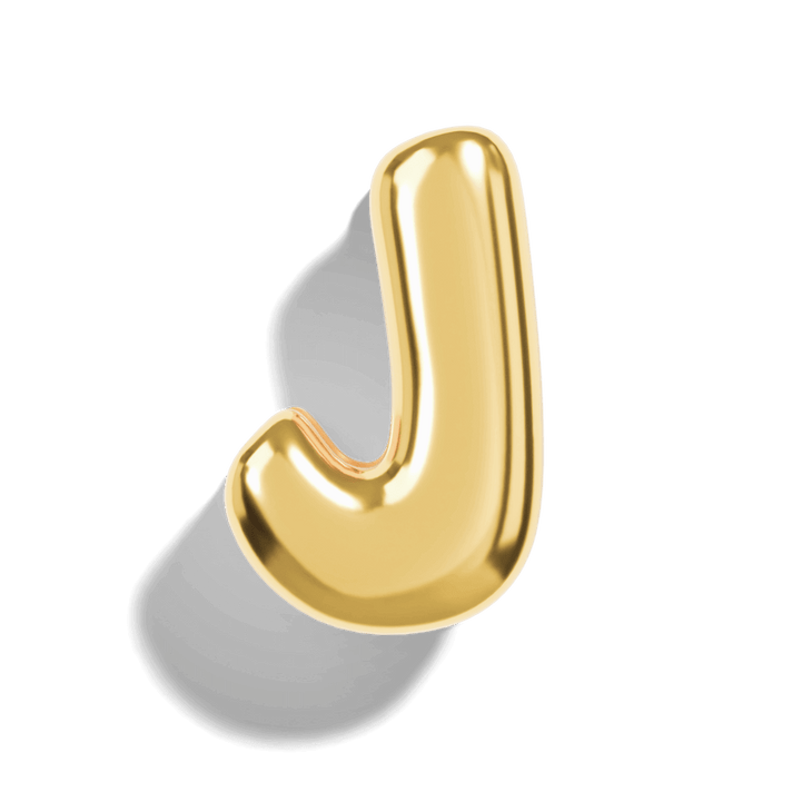 Gold Bubble Letter Charms