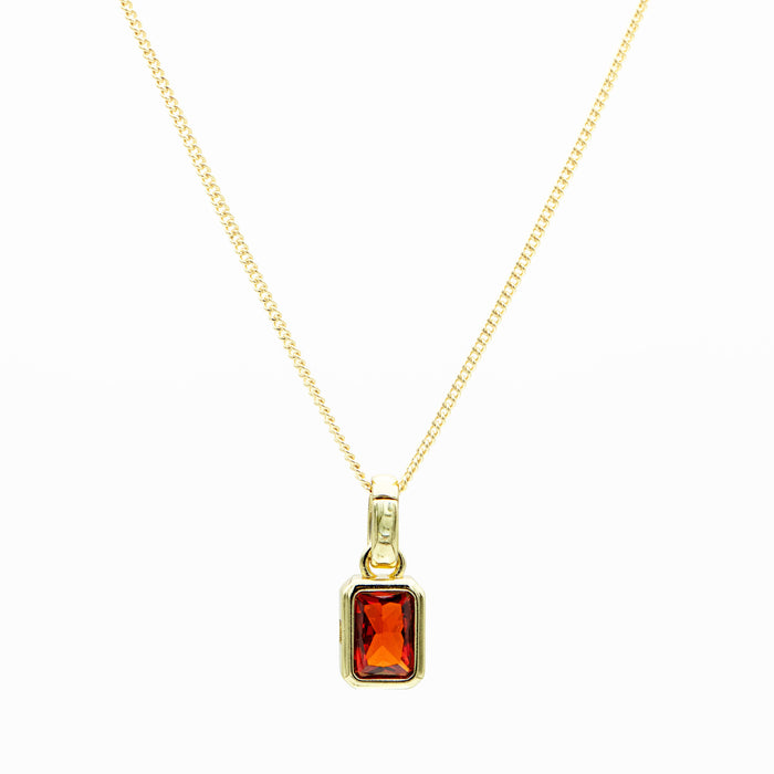January emerald cut birthstone necklace in 18k gold from prya