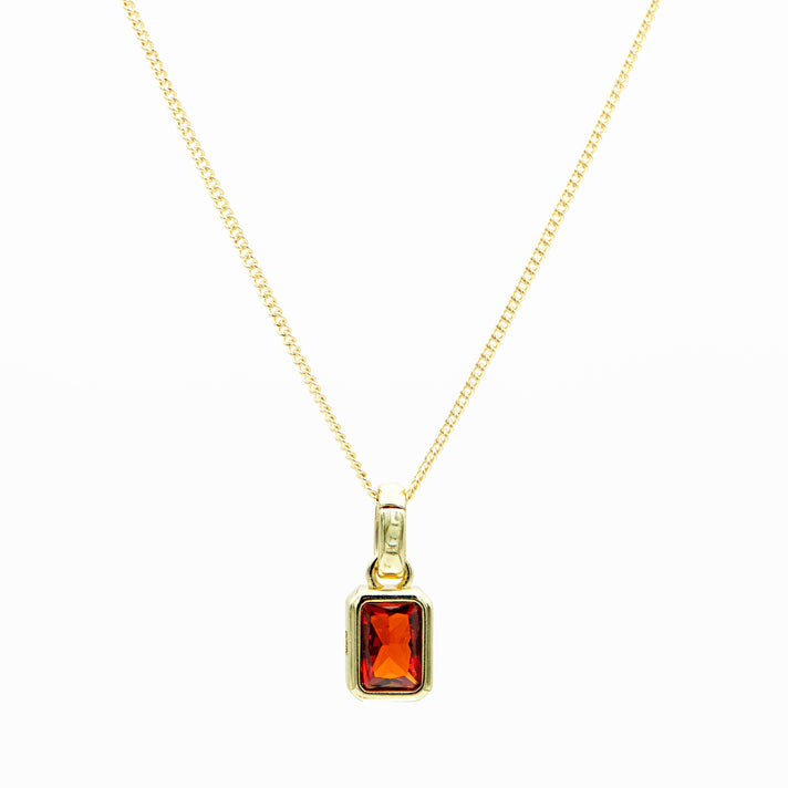 January emerald cut birthstone necklace in 18k gold from prya