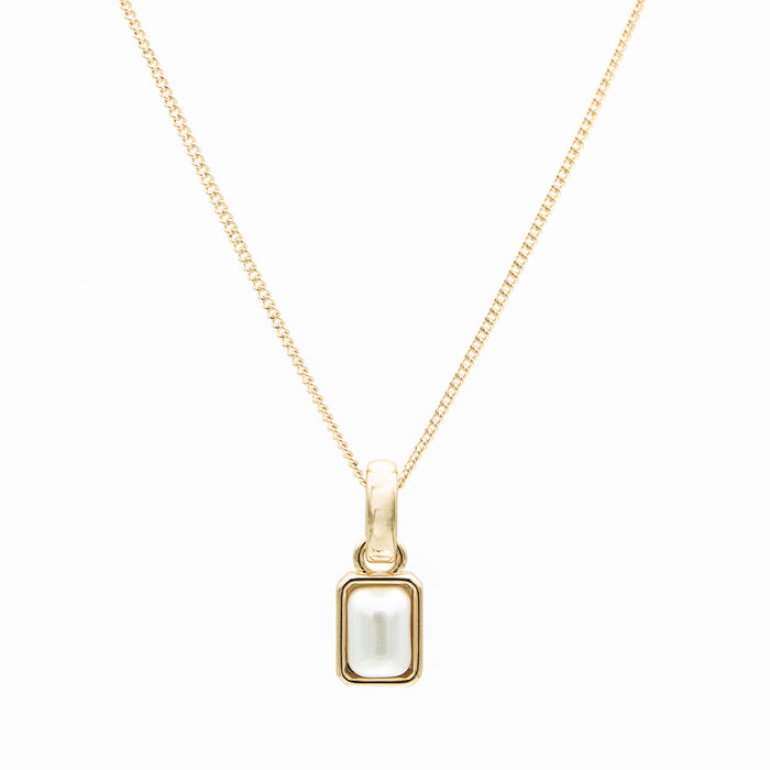 June emerald cut birthstone necklace in 18k gold plating from prya 