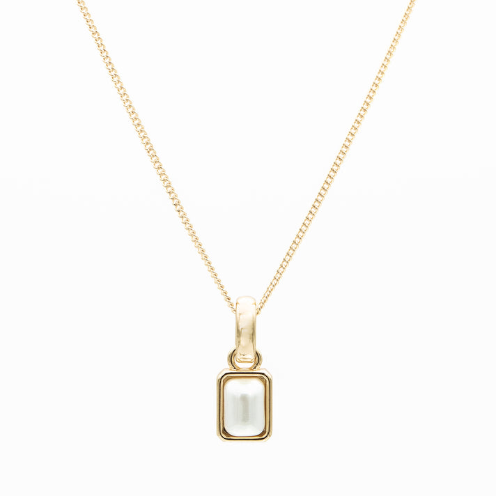 June emerald cut birthstone necklace in 18k gold plating from prya 