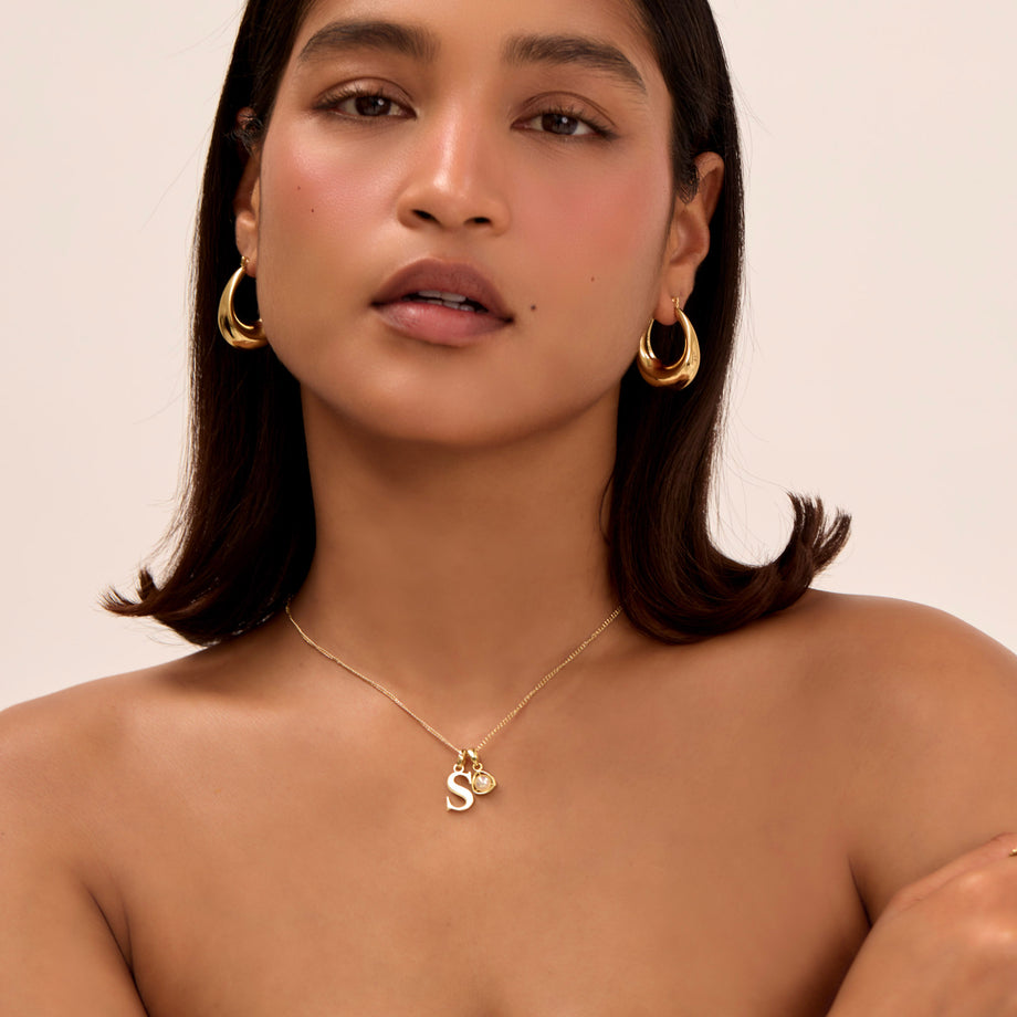 Kayla Initial & Birthstone Necklace