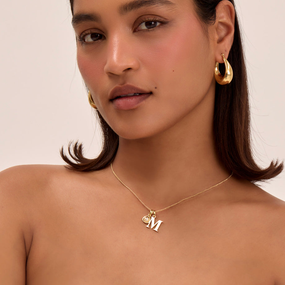 Kayla Initial & Birthstone Necklace